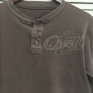 O'Neill Men's Dark Brown Long Sleeve Thermal Henley
